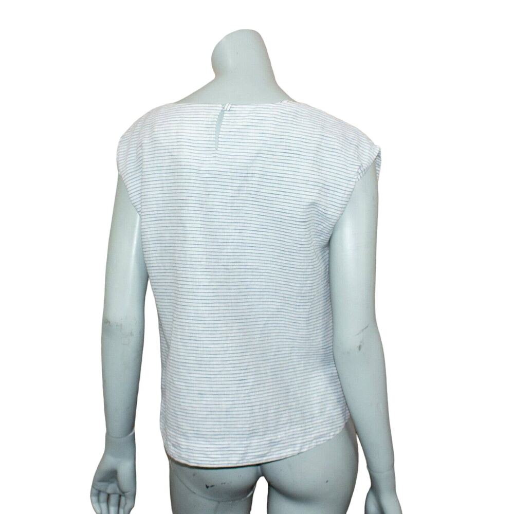 J.CREW Collection tie-Front tee Blue Striped Size 4 - Picture 3 of 7